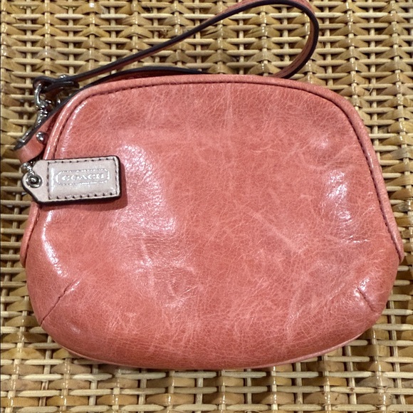 Coach Pink Leather Wristlet - Picture 3 of 6
